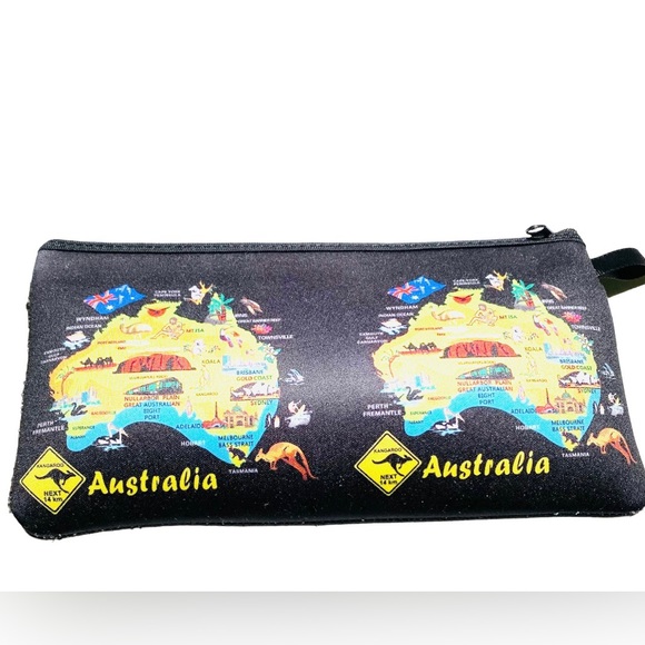 Australia Map Design Accessory Pouch Makeup Bag Travel Print Cosmetic Cases - Picture 2 of 2